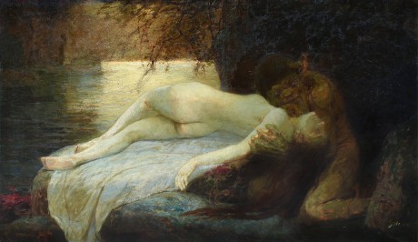 Josef Mandl - Utopená. Olej na plátně  77 x 135 cm
